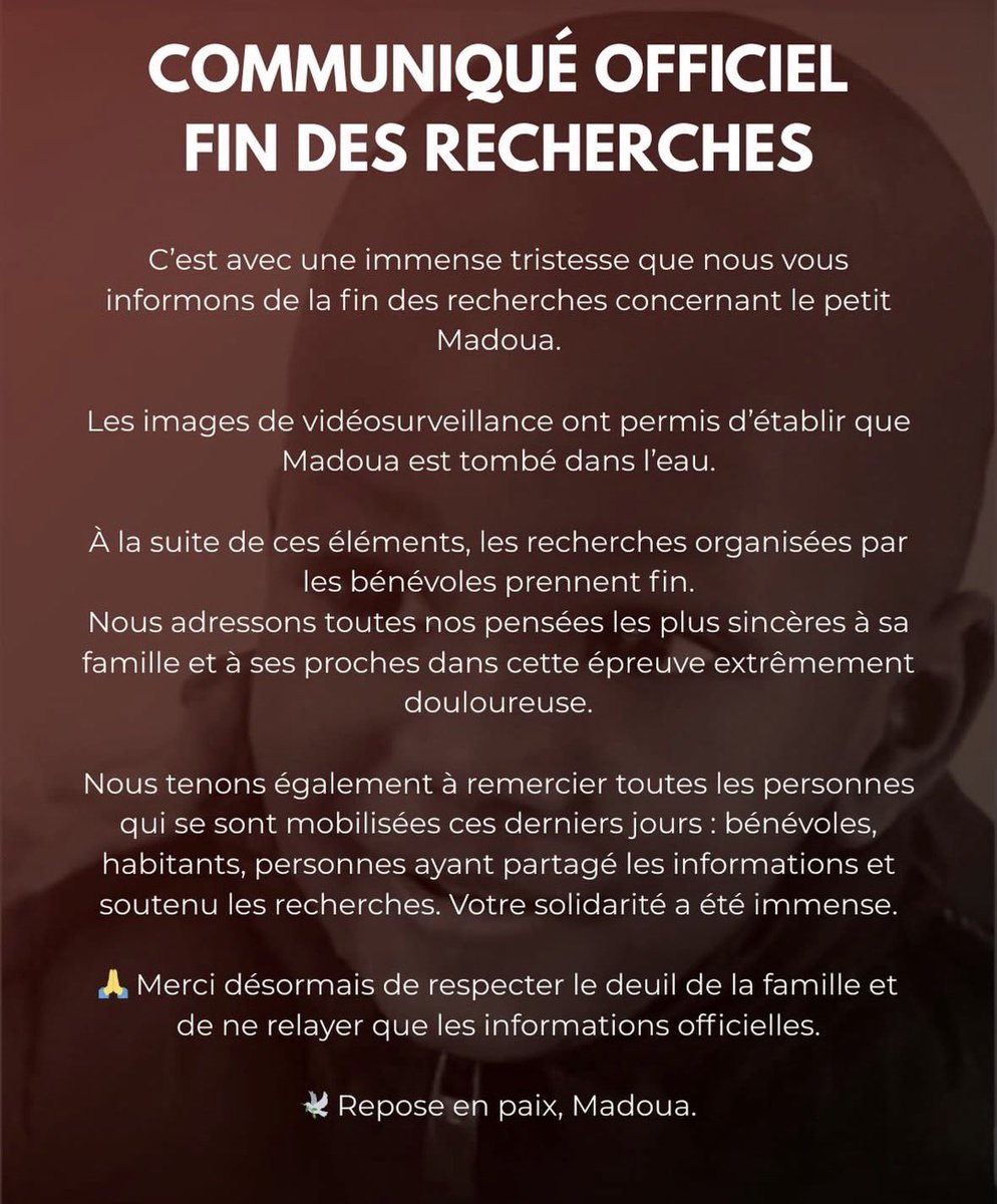 🚨 TERRIBLE NOUVELLE..

LE PETIT MADOUA EST MALHEUREUSEMENT DÉCÉDÉ 💔

REPOSE EN PAIX PETIT ANGE 🕊️