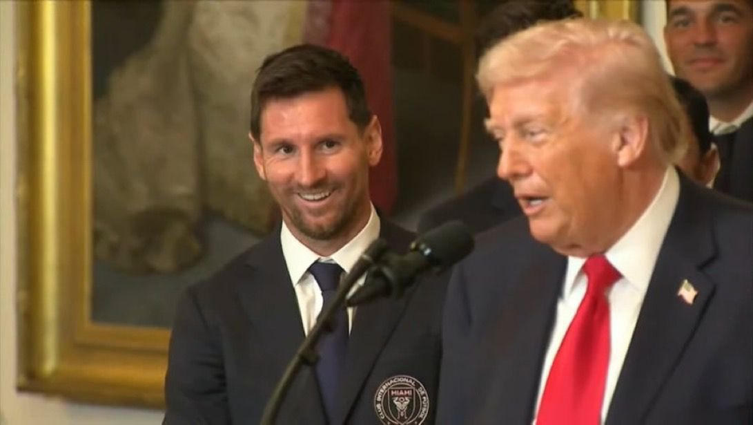 Lionel Messi y Donald Trump en Casa Blanca