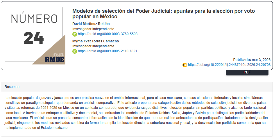 Revista Mexicana de Derecho Electoral tweet media