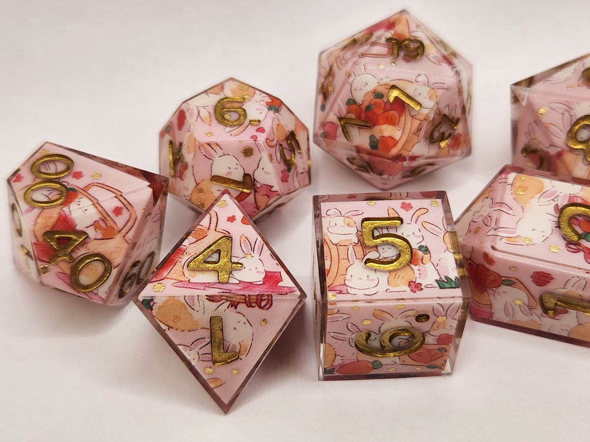Bunny Picnic Dice Set 🐰
#dnd #ttrpg #handmadedice #dice #dungeonsanddragons
