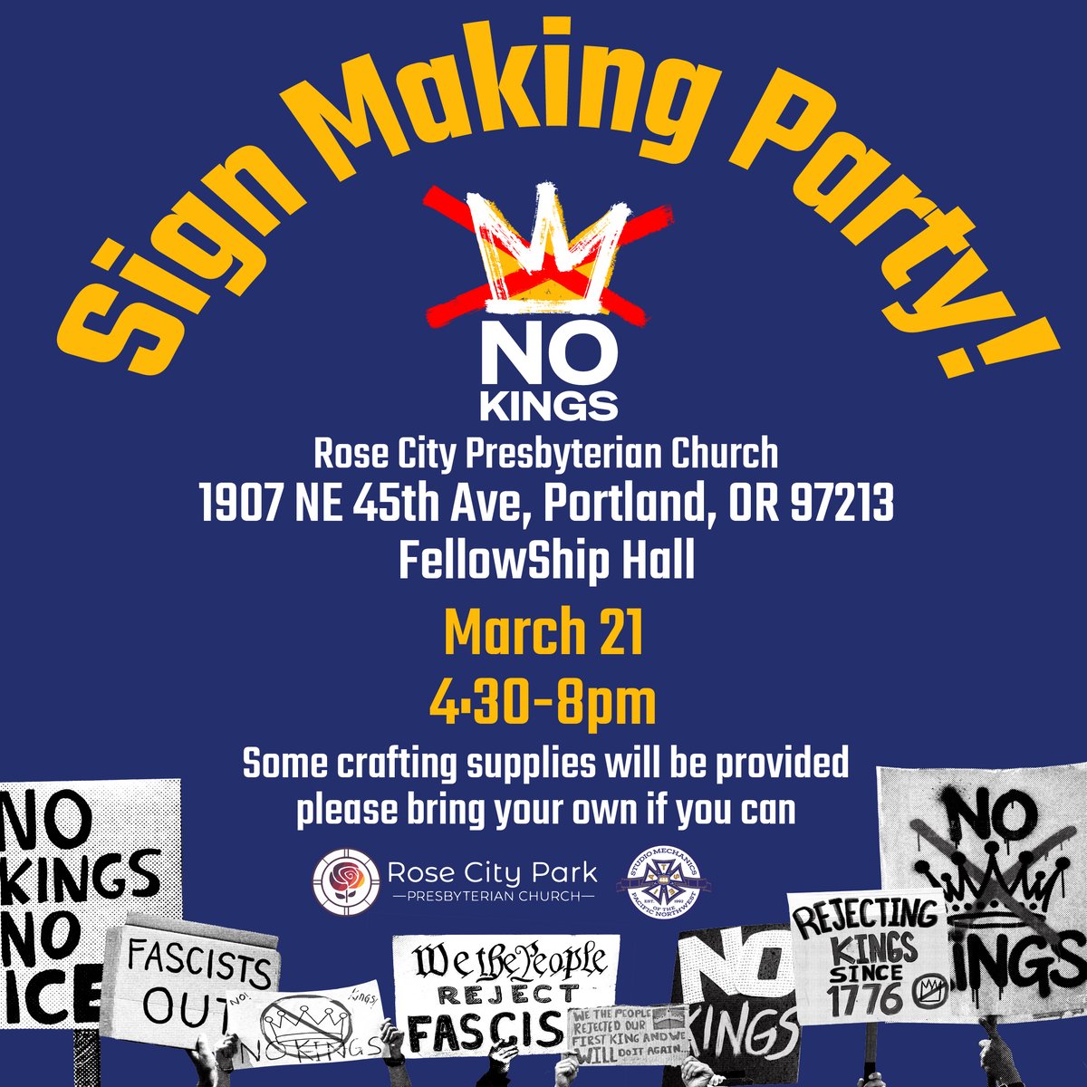 IATSE488's tweet photo. PORTLAND 488 MEMBERS, PREPARE TO RALLY!
In preparation for the upcoming No Kings! national rallies and marches, Local 488 will be hosting a sign making party in Portland on Mar 21.

More info to follow. https://t.co/9SGkUKpN7U