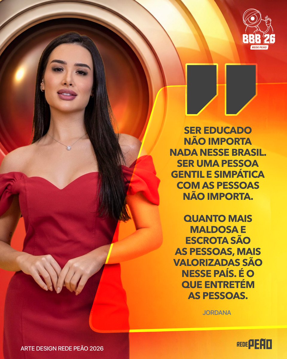 redepeao's tweet photo. Jordana faz reflexões profundas sobre inversão de valores no nosso país. 

#BBB26 #RedeBBB https://t.co/YorP7MQR2M