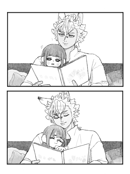サバナ監if 世界線、幼児化 
こわいゆめをみた監ちゃんとサバナ (再)1/2
#twstプラス 