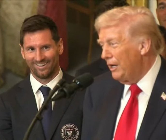 Messi con Antonella // Messi con Trump
