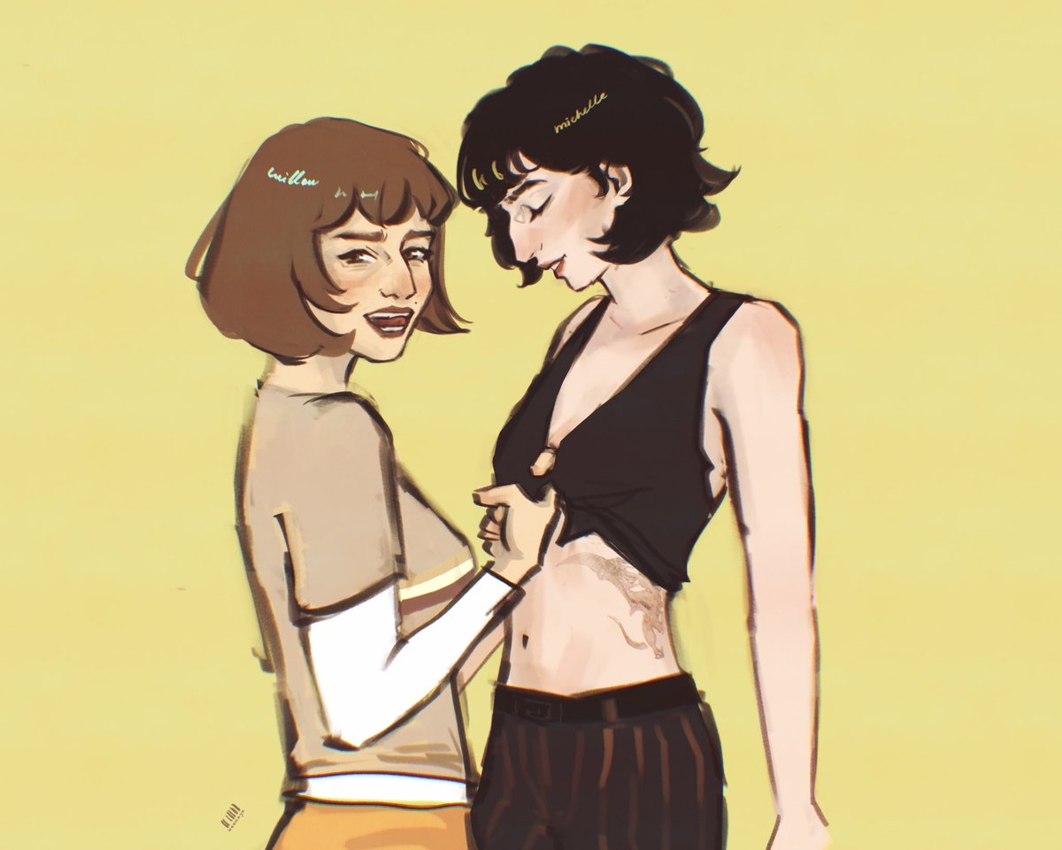 sumiko #lesbyler sketch / color 
idk where michelle’s shirt is, maybe ask willow