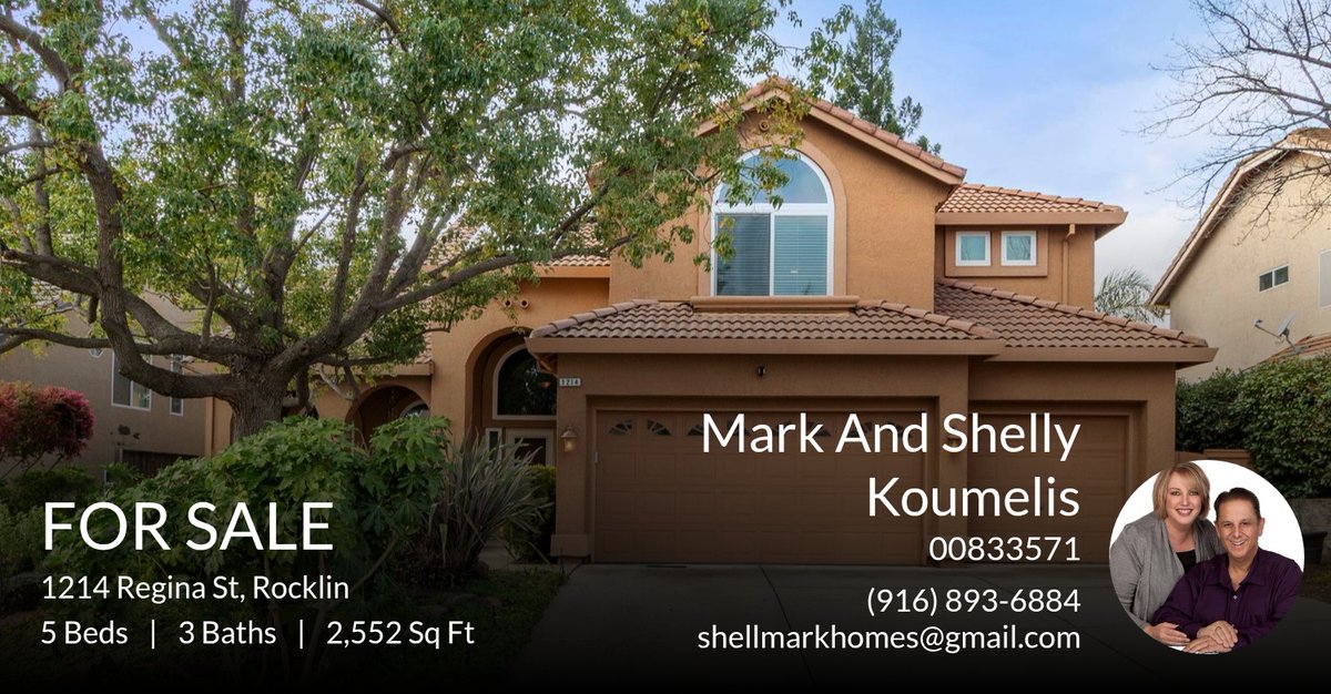 shellmarkhomes1's tweet photo. 📍 For Sale 📍 Take a look at this fantastic new property that just hit the market located at 1214 Regina St in Rocklin. Reach out here or at (916) 893-6884 for more information!

Listed by Bel K Kajla

Mark Koumelis
Realty One Gro... https://t.co/AHrwjSVArc https://t.co/j1WT3nqlN7