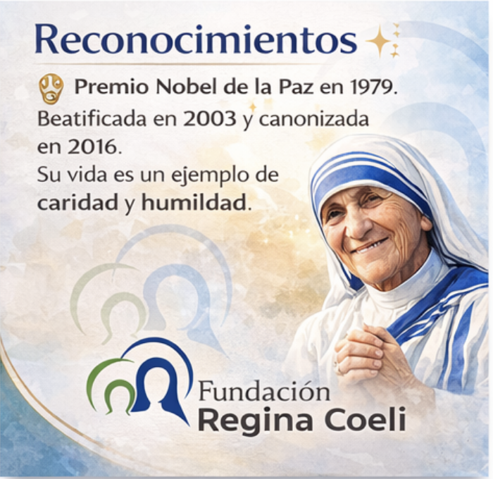✨ Santa Teresa de Calcuta
Una vida entregada al Amor y al servicio de los más necesitados. 

Su mensaje sigue vivo hoy
“No todos podemos hacer grandes cosas, pero sí cosas pequeñas con gran amor.”