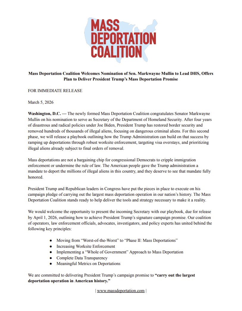 Mass Deportation Coalition tweet media