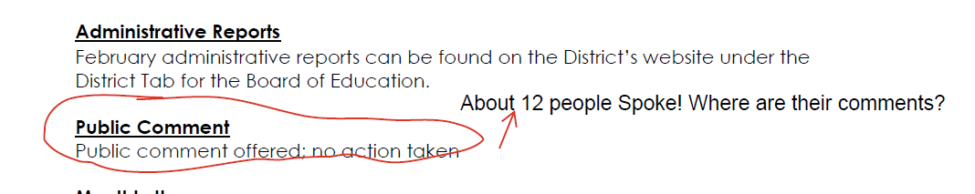 Went to Mason Consolidated Schools BOE meeting on 2.4.26, my kids' school, and spoke with about 12 other people during the comment portion of the meeting, but the board-approved minutes for that day show NO PUBLIC COMMENT! What else is this district lying about?
