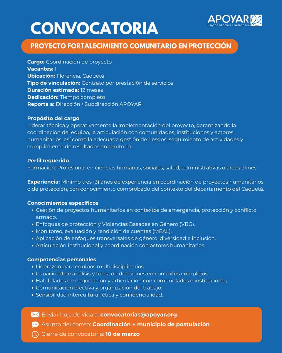 apoyarong's tweet photo. Convocatorias abiertas
Buscamos personas comprometidas con el trabajo comunitario y la acción humanitaria para ser parte de nuestro equipo.

Si te interesa postularte, puedes consultar las bases completas de las convocatorias en el siguiente enlace:
 https://t.co/eTl5Ax202v https://t.co/XmOVEyeZwW