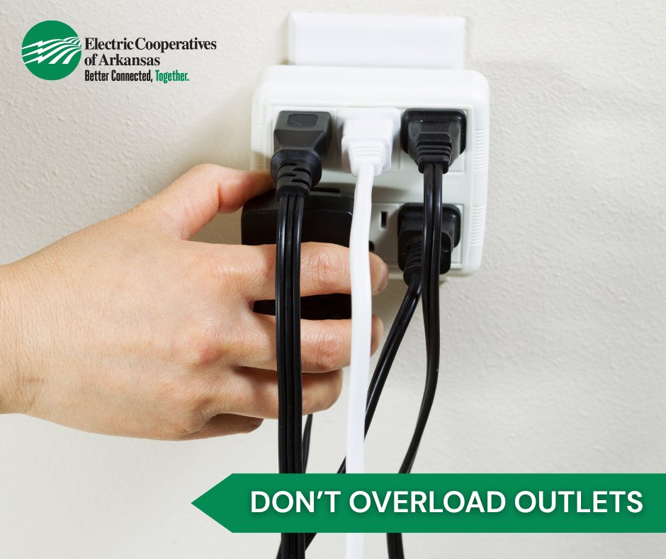 Never plug more than one high-wattage electronic into a single outlet. An overloaded outlet is a fire hazard. Stay safe!