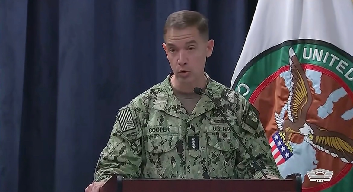 sentdefender's tweet photo. According to U.S. Central Command’s commander, Admiral Brad Cooper, the U.S. has sunk more than 30 Iranian naval vessels since the start of the conflict. https://t.co/Haaybywt1X
