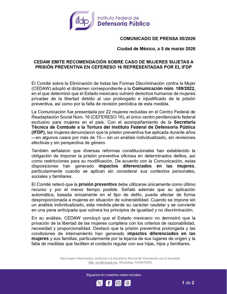 Instituto Federal de Defensoría Pública tweet media