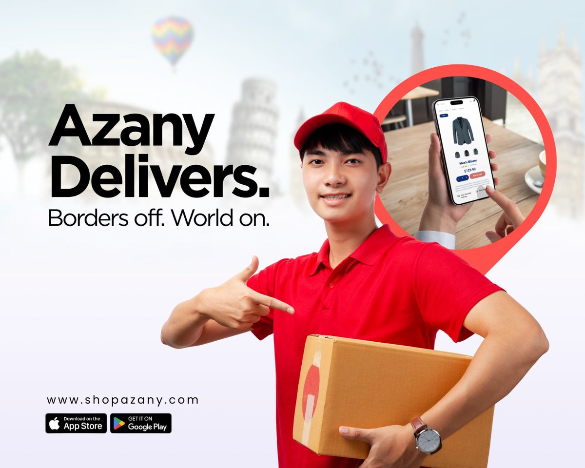 shopazany's tweet image. 📦 Azany Delivers.
Borders off. World on. 🌍
No matter where you are  we get it there.
Fast. Reliable. Limitless.
#AzanyDelivers #BordersOff #WorldOn