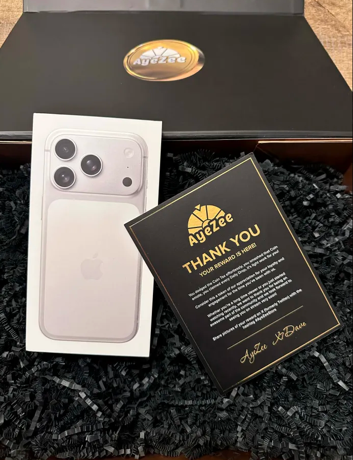 woezi_mega's tweet photo. @AyeZee This is 100% true! After collecting a lot of coins I was able to claim a brand new Iphone 17 pro. There are a lot of fake streamers out there, but this guy is legit without a doubt! https://t.co/aXaF0VOwok