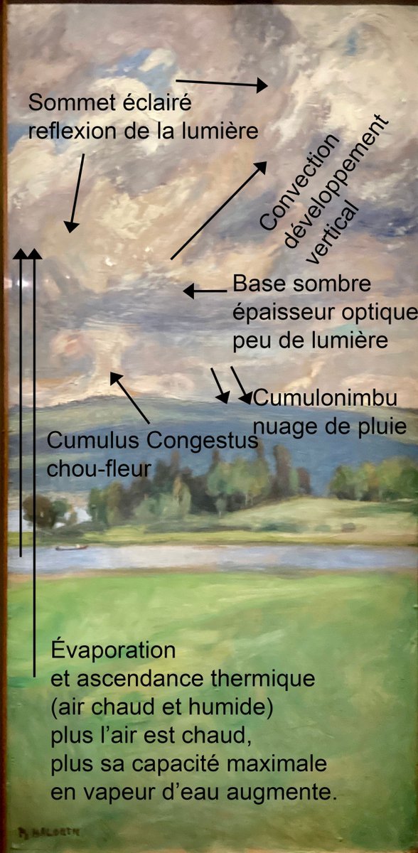 AstroPantheon's tweet photo. Un peu de #météorologie avec l’exposition de #Pekka #Halonen, au Petit Palais jusqu’au 22/02/2026.
Cumulus Congestus et Cumulonimbus
Les formations nuageuses peintes ici ne sont pas des nuages de pluie « calmes » (comme les nimbostratus grisâtres qui couvrent tout le ciel), https://t.co/AsUwCGKNtc