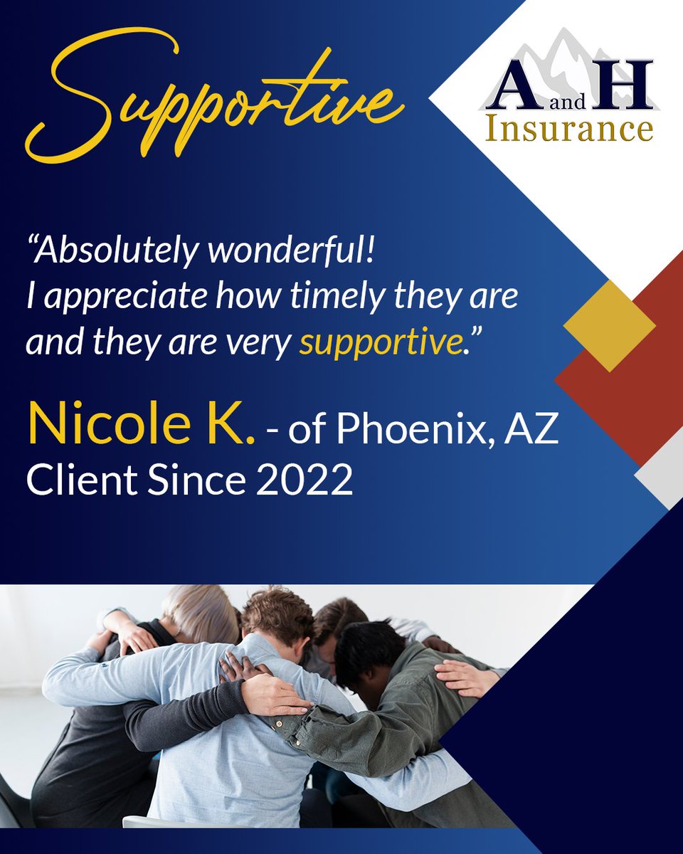 AandHInsurance's tweet image. At A and H, we’ve got your back! Thanks to Nicole of Phoenix for your testimonial! #insurance #PhoenixAZ #PhoenixInsurance #PersonalInsurance #TestimonialThursday