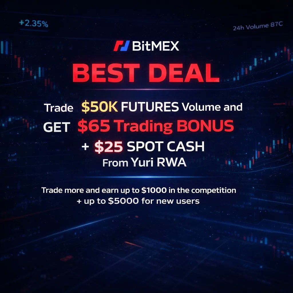 💰 <a href="/BitMEX/">BitMEX</a> Trading Competition - Get $90 for just $50K trading volume.

Want more? Rewards go up to $1000. Trade and earn.

Simple example:
If you generate $50,000 trading volume during the campaign, you get:
• $15 bonus for trading volume
• $10 bonus for trading $500 per day