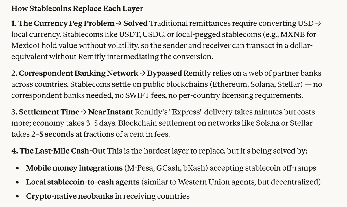 teaserbae's tweet photo. @mario_cibelli Below is a snippet explaining the same! In the short run Remitly's Moat is Regulatory compliance. Remitly is licensed in 50+ countries; stablecoin operators face regulatory uncertainty. 

Stable coins companies fees are extremely lower! https://t.co/01bGxeTBuk