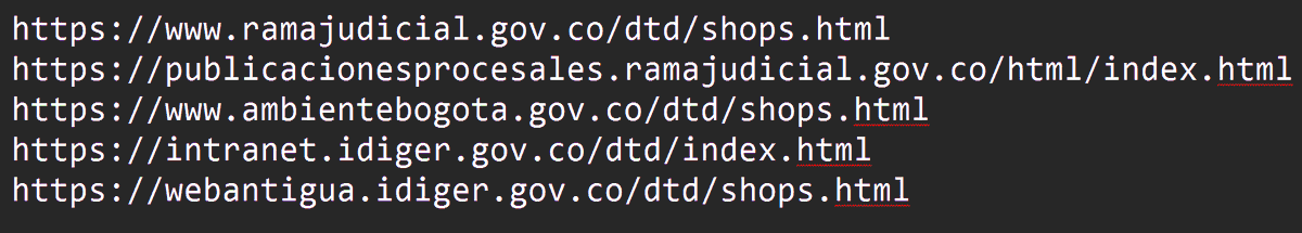 hipdead010's tweet photo. Atención @colCERT se identificaron varias puertas traseras con código malicioso que se están posicionando en las búsquedas de google, nada raro afectados los dominios de @RamaJudicialCol @Ambientebogota @IDIGER https://t.co/LjUwn9ZmgY
