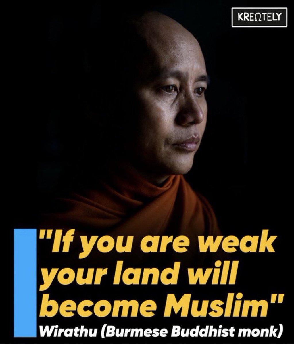 🚨All Must learn How to Protect Girls from J!hadis from this Buddhist Monk - Ashin Wirathu ! 

🚨In 2012, lot of R@pe of small girls happened in Myanmar by Rohingya Mu$lims ! 

🚨He led a campaign against Rohingya Mu$lims and in 5 years, he kicked all Rohingyas out of Country !