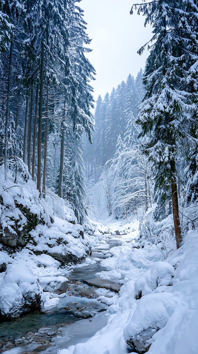 Snowy forest ❄️🌨️🩵 #Winter