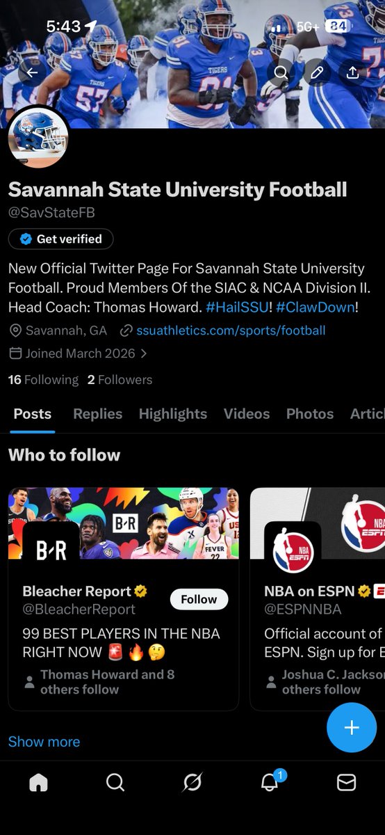 Savannah State University Athletics tweet media
