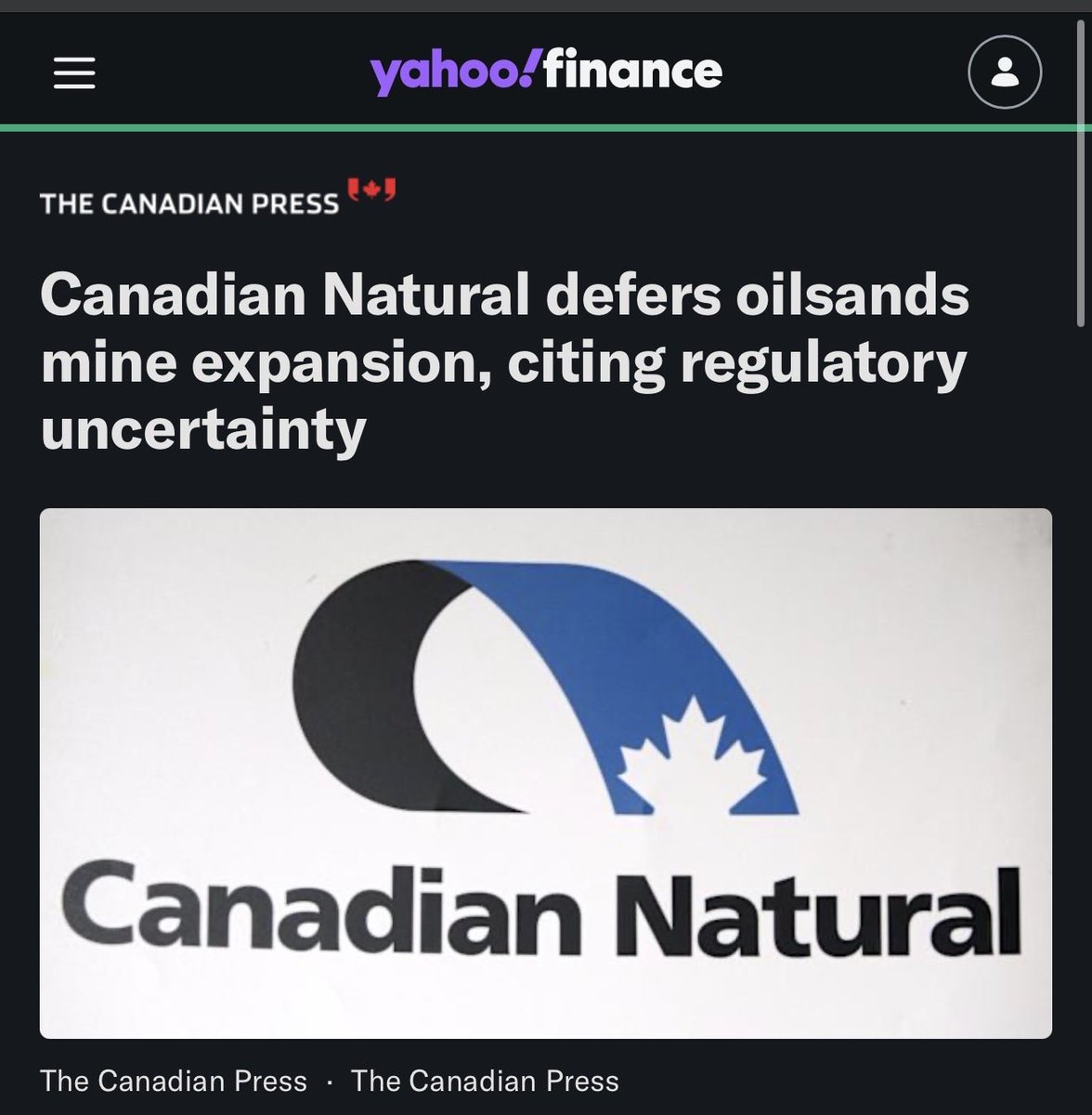 mario4thenorth's tweet photo. Carney’s MOU didn’t cut it. 

Companies are not buying it. 

For context, this is a $100+ billion market cap company in Canada. 

They were going to spend over $150 million, just on design & engineering. 

They didn’t ask nor care for government handouts. 

They just want them to eliminate the red tape & carbon regulatory uncertainty. 

This overall project is bigger than anything Carney has signed overseas. 

Insane.