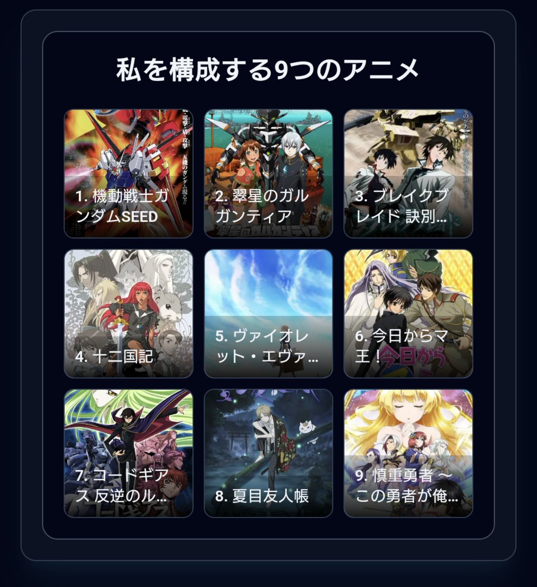 #私を構成する9つのアニメ
#私を構成する9つの漫画