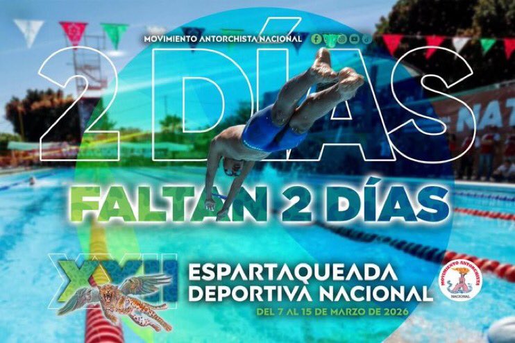🇲🇽 La Espartaqueada Deportiva reunirá a más de 30 mil deportistas del 7 al 15 de marzo. Una competencia que celebra el esfuerzo y la unidad del país. 

#DeporteParaMéxico