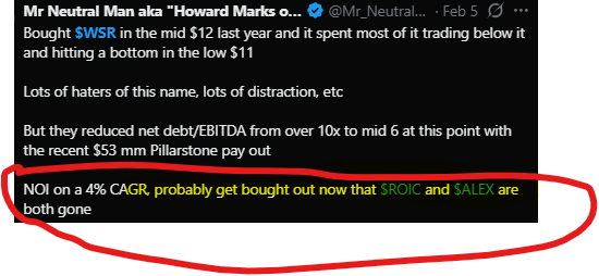Mr Neutral Man aka "Howard Marks of REITs” tweet media