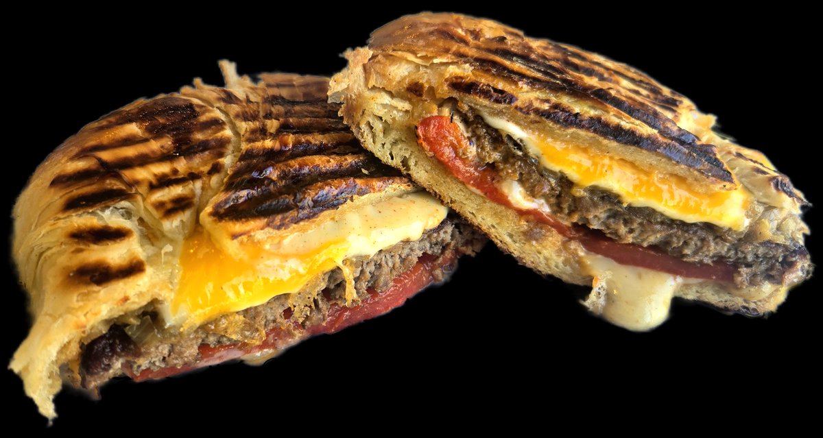 theflyingyolk's tweet photo. The Red Reaper Patty Melt from @TheFlyingYolk is straight fire 🔥 (literally, thanks to that Carolina Reaper cheese!)  

Juicy 1/3lb beef patty, fried egg, roasted red pepper, caramelized onions, melty cheddar/jack/swiss, and their signature Fly sauce—all grilled to crispy perfection on a buttery homemade croissant. This beast is spicy, cheesy, and impossible to put down.  

If you can handle the heat, this is your new brunch obsession. Who's brave enough to try? 😈🍔🥵  

#RedReaper #PattyMelt #FlyingYolk #BreakfastGoals #SpicyEats #SimiValley #SantaClaritaEats  

(Pro tip: Pair with a cold drink... you'll need it.)