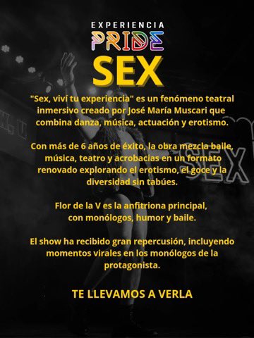 sergimiranda's tweet photo. ¡Vamos a ver SEX en Buenos Aires! Entrada al VIP Central de SEX, pasaje ida y vuelta, noche de alojamiento en hotel 4 estrellas cerca del teatro con desayuno incluido Reservá YA tu lugar por mensaje de WhatsApp al 098 326 934 https://t.co/wzxiDMGqLy