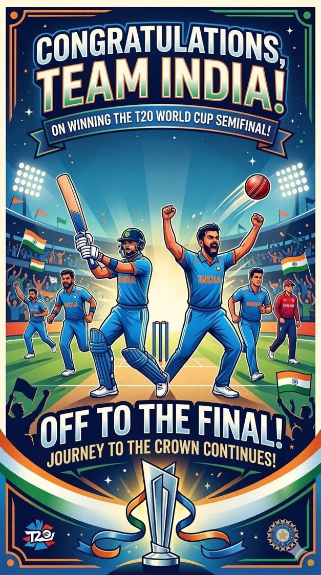 दमदार, शानदार, धमाकेदार..

भारतीय क्रिकेट टीम ने #T20WorldCup में इंग्लैंड के विरुद्ध शानदार प्रदर्शन करते हुए शानदार जीत दर्ज कर फाइनल में प्रवेश किया है।

इस ऐतिहासिक विजय पर भारतीय टीम के सभी खिलाड़ियों को हार्दिक बधाई एवं फाइनल मुकाबले के लिए अनंत शुभकामनाएं। 

#INDvsENG