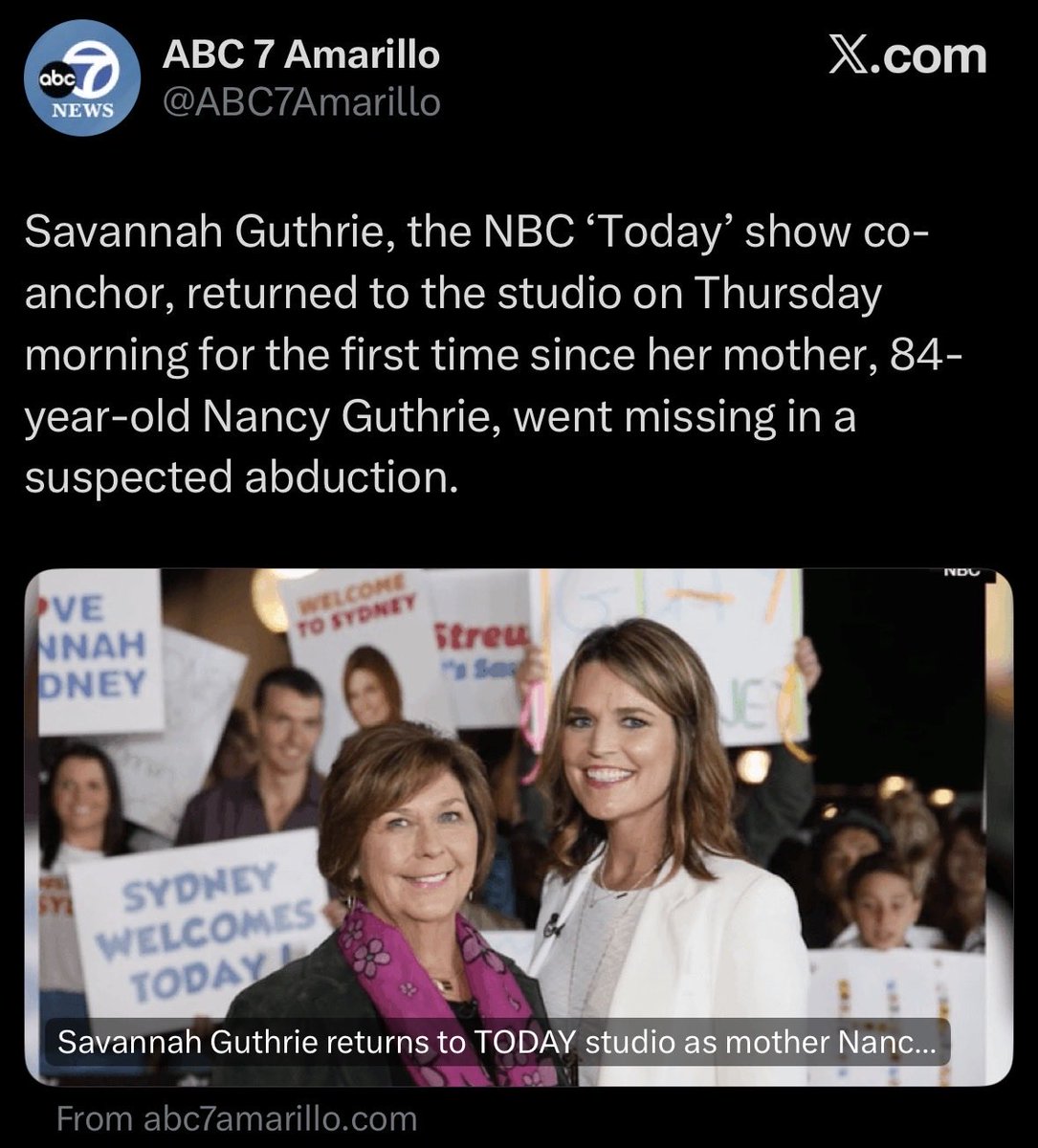 So I guess it’s safe to say Nancy Guthrie is in the wind.