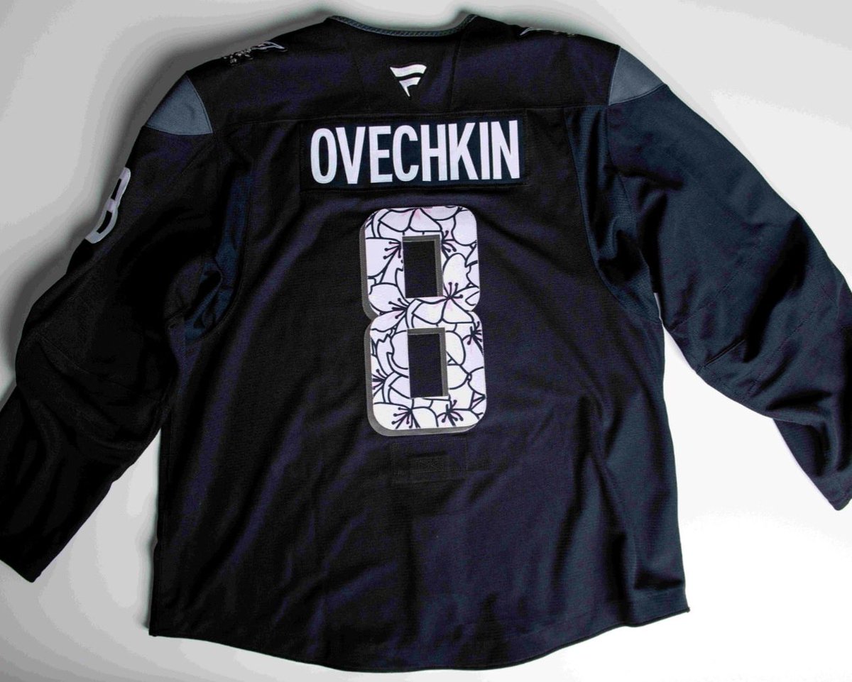 Player walk-in Cherry Blossom jerseys for <a href="/washcaps/">Washington Capitals</a> players on 3/18. Will be auctioned off to fans, collectors.