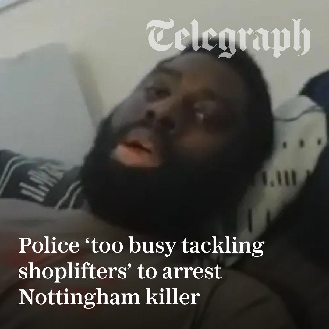 Telegraph's tweet photo. 🔴 A police officer has claimed he made no attempt to locate the Nottingham killer for six months, despite a warrant being out for his arrest, because he was too busy tackling shoplifters

Find out more ⬇️
https://t.co/zYvi2vPEas https://t.co/gEw5aqjHke