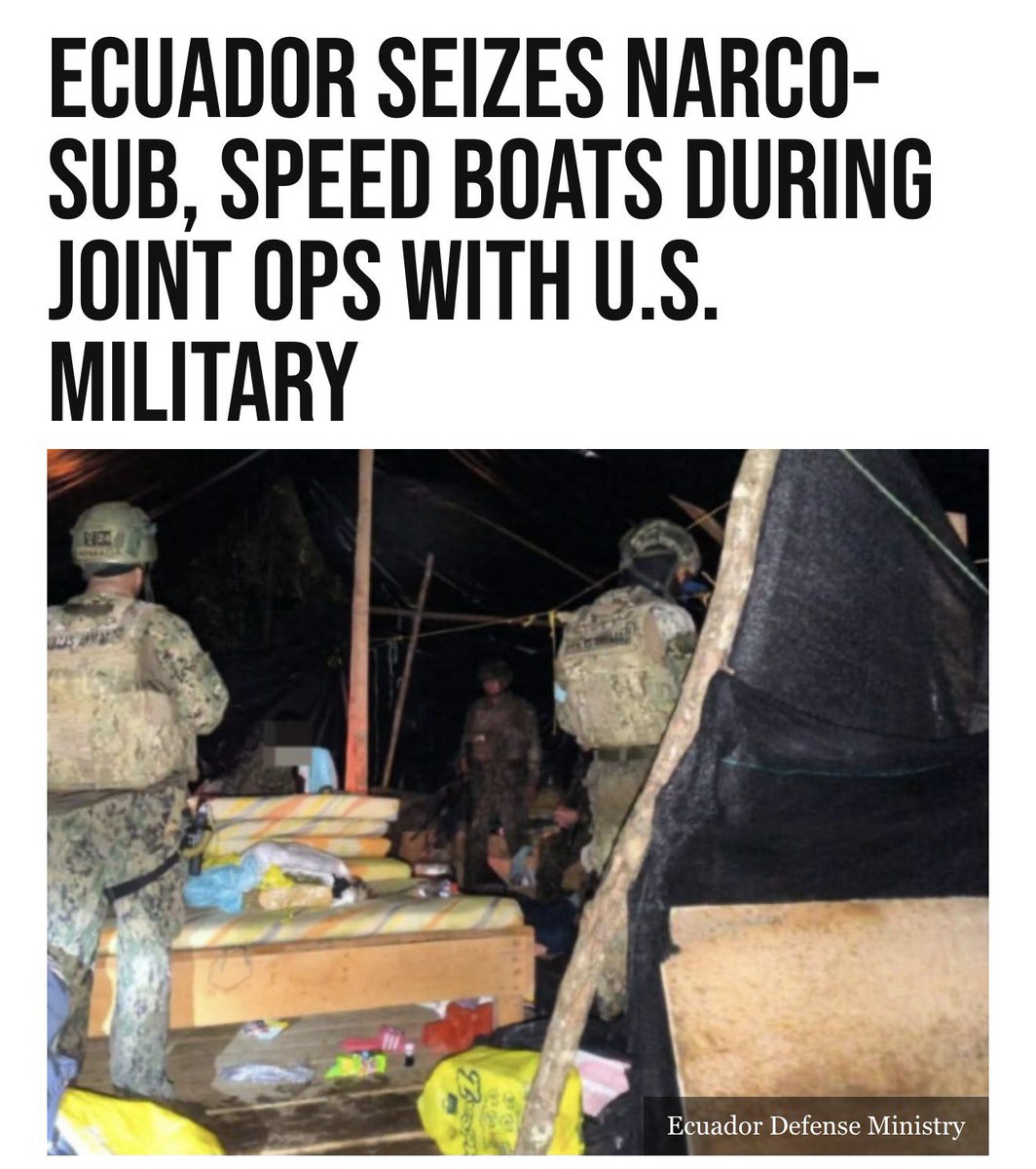 🚨 BREAKING: Ecuador just scored a massive win in the war on drugs!

In a high-stakes joint operation with U.S. military forces, Ecuadorian special ops seized a narco-submarine, multiple high-speed go-fast boats, and a ton of contraband during intense nighttime raids