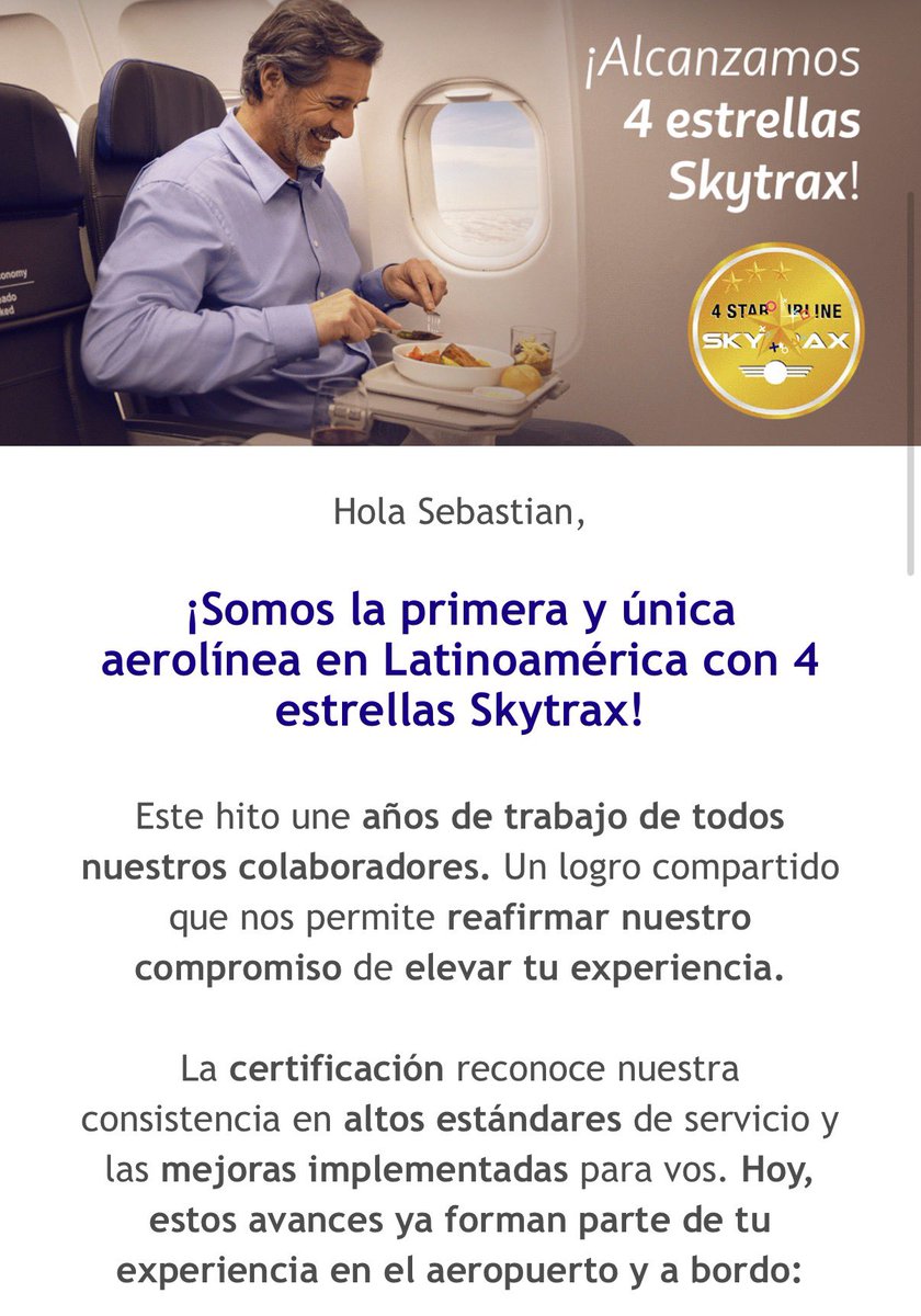 chicodlasmillas's tweet photo. Bien LATAM

La única aerolínea en Latinoamérica con 4 estrellas Skytrax https://t.co/5im8c2Manl