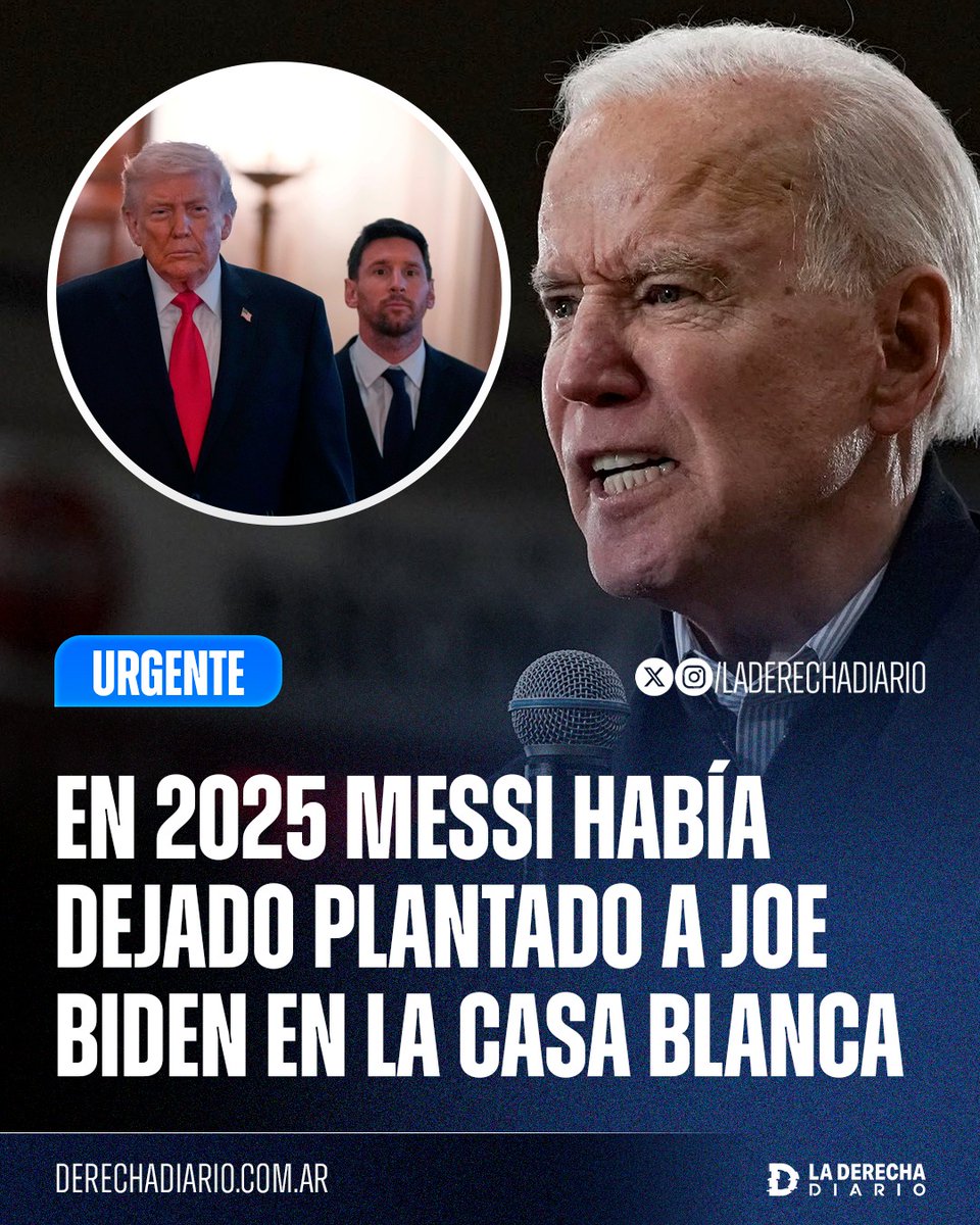 🚨🇦🇷🇺🇸 | MESSI ES DE DERECHA: Tras visitar la Casa Blanca para ser reconocido por Donald Trump, se recordó el día que Lionel Messi plantó a Joe Biden en enero de 2025 cuando le otorgó la Medalla Presidencial de la Libertad, la distinción civil más alta de Estados Unidos.