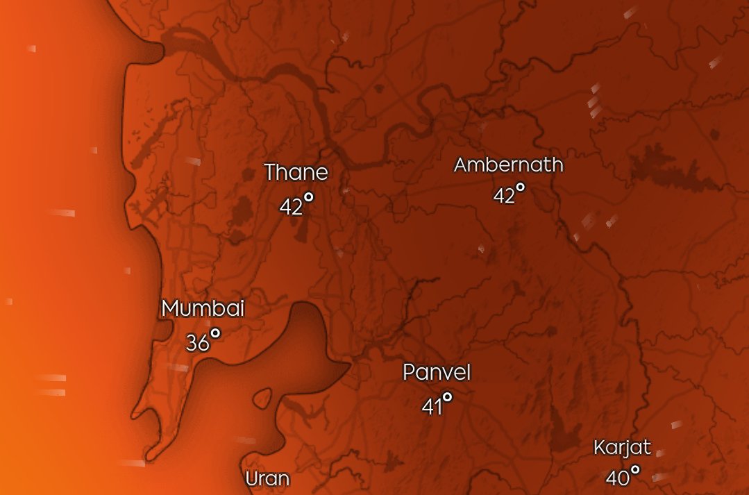 Upcoming weekend will be VERY HOT for Mumbai, Thane &amp; Navi Mumbai (7-9 March)

Interiors in Thane will be around 42-44°C during Sunday &amp; Monday! Navi Mumbai, eastern Mumbai also 40°C 🥵