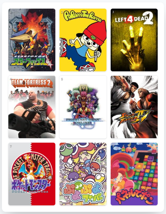 compile3's tweet photo. SFC -> 64・PS -> GC -> PCという感じでPSOをきっかけにオンラインゲームにハマっていった模様
#My9Games #私を構成する9つのゲーム
https://t.co/QmInYj9Hgl https://t.co/3AAU9mB3zg