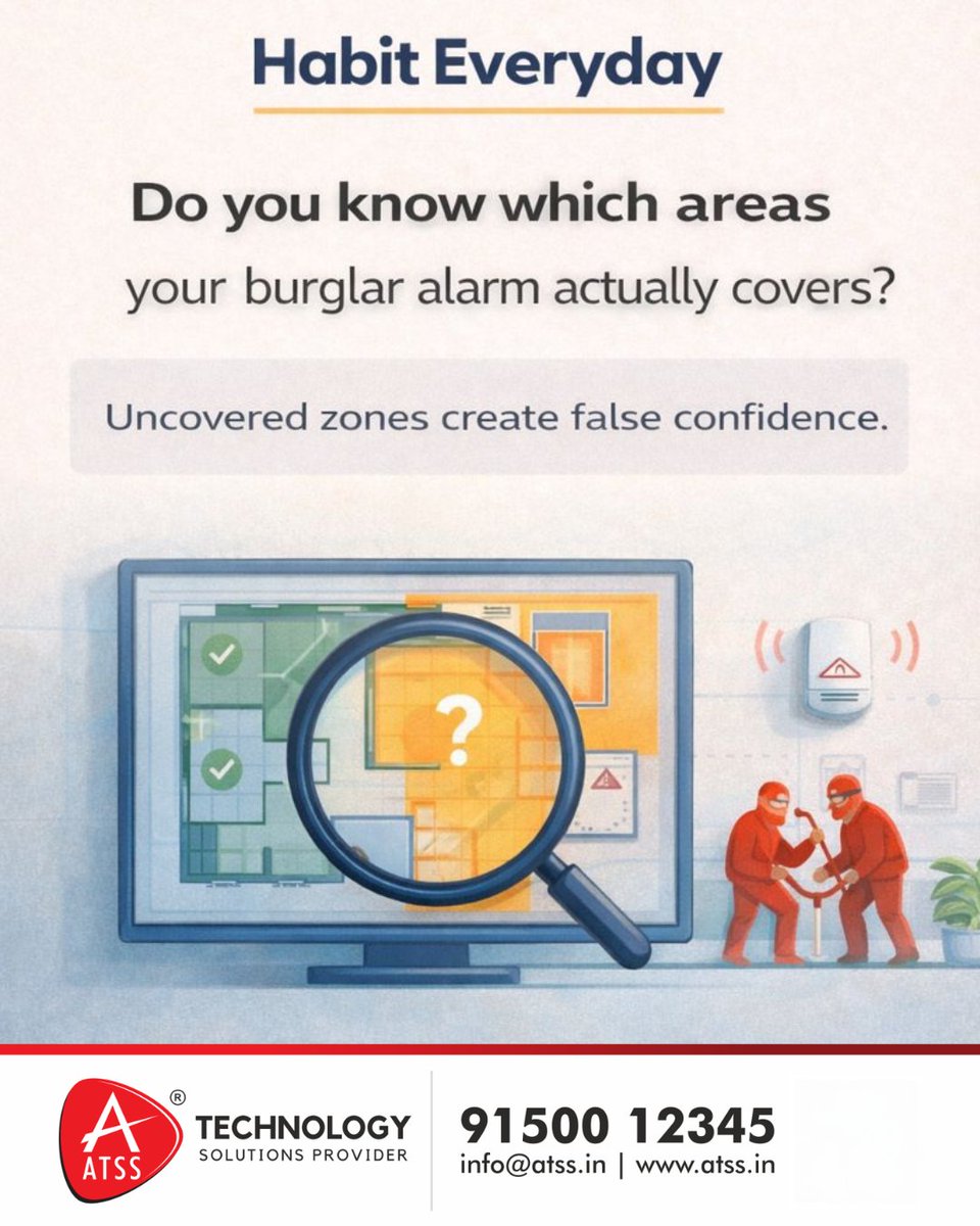 InfoATSS's tweet image. Burglar Alarm actually covers?🏠🔍
Uncovered zones = False confidence. Don't leave your safety to chance.🛡️
Verify your security coverage with ATSS.
 📱91500 12345📧info@atss.in🌐atss.in/public-address… (atss.in) #BurglarAlarmSystem #IntrusionDetectionSystem #atss
