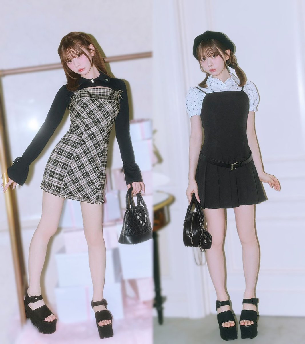 バックオープンチェックワンピース ミシェルマカロン 𝐂𝐨𝐦𝐢𝐧𝐠 𝐮𝐩 𝐧𝐞𝐱𝐭…❤︎ 】 ⠀ 明日3/9(mon)12:00~新作2型