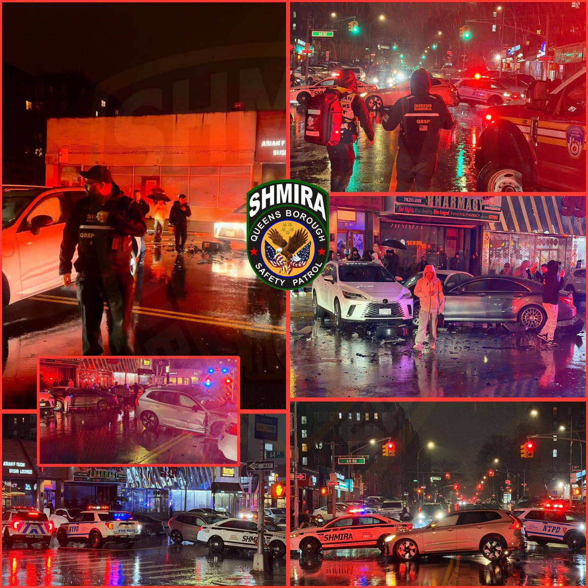 🚨 MVA RESPONSE – FOREST HILLS 🚨

Shmira received a hotline call regarding a motor vehicle accident in Forest Hills. Responding members quickly arrived on scene and assisted with traffic control alongside <a href="/NYPD112Pct/">NYPD 112th Precinct</a> , while Hatzolah <a href="/FDNY/">FDNY</a> &amp; #EMS responded to provide medical