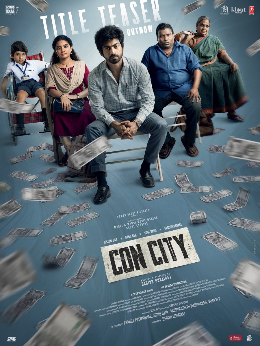 This family doesn’t just entertain. They take you for a ride 😉 

Presenting the TITLE TEASER of #ConCity. 

▶️ youtu.be/0njv66DV41Q?si…

<a href="/powerhousepic/">Power House Pictures</a> in association with <a href="/Maaliandmaanvi/">Maali&Manvi_Movie Makers</a> &amp; <a href="/kloutstudios/">Kloutstudios</a> 

Starring <a href="/iam_arjundas/">Arjun Das</a> <a href="/benanna_love/">Anna Ben</a> <a href="/iYogiBabu/">Yogi Babu</a> #Vadivukkarasi #Akhilan