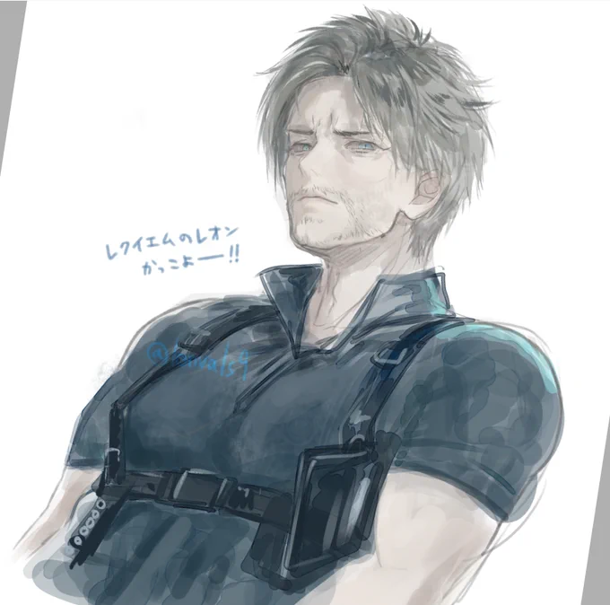 レクイエムのレオンがあまりにも良すぎるラクガキ。 #RE9