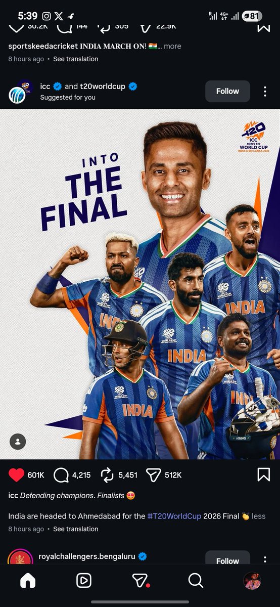 iamnitishgupta4's tweet photo. India into the final #indiaintothefinal #INDvsENG #ICCT20WorldCup2026 https://t.co/jgJZ0Q69CR