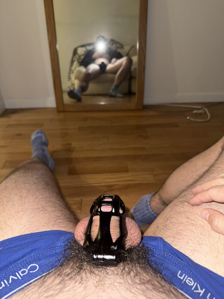 devotionalbttm's tweet photo. DAY 8 🔐 lazy boy rainy night cage check. dick has been shriveling up during this lockdown. sizedown incoming!!!

#cagecheck #lockedboy #gaychastity #teamlocked #ownedboy https://t.co/nGQEqigUUg