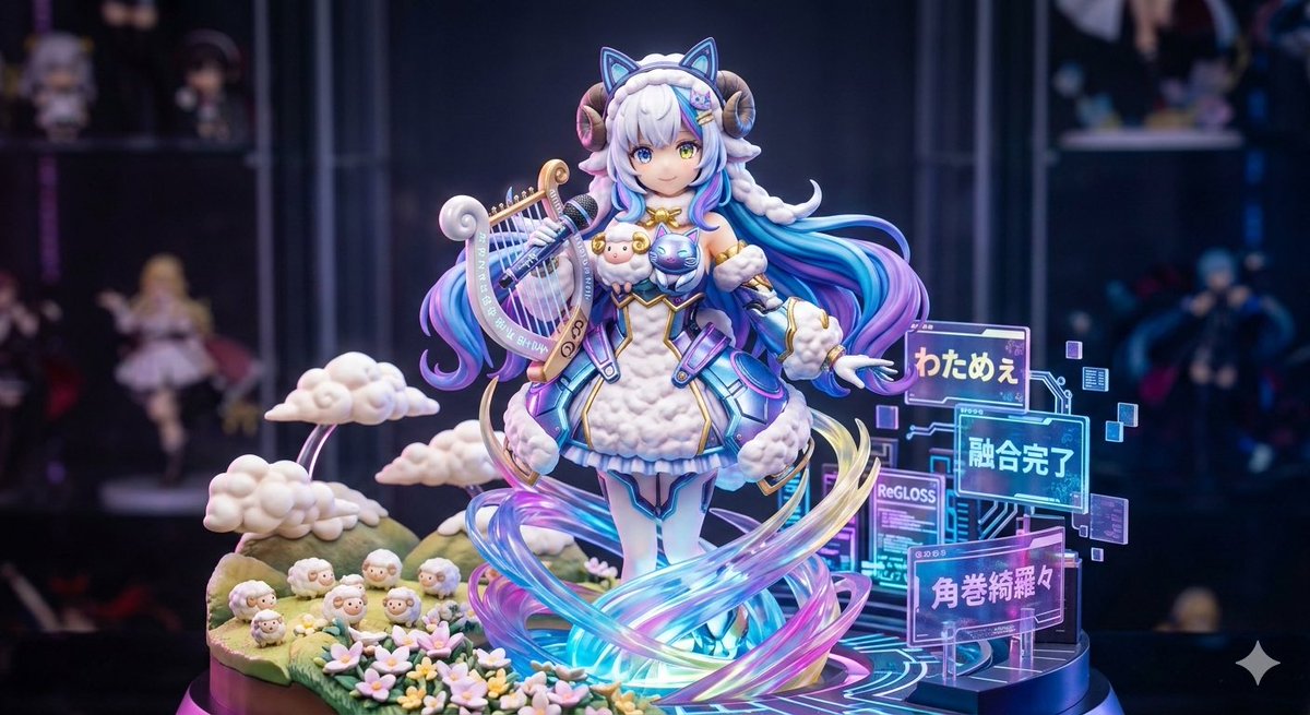 わためとゔぃゔぃをフュージョンさせてみた！
→わため要素強し
#つのまきあーと　#ヴィヴィメイク　#Gemini